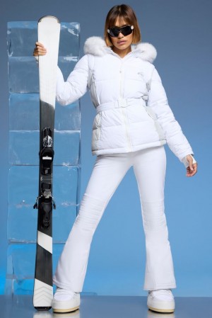 Oh Polly Alpine Ski Jacket with Detachable Sleeves Coats White | HLYX-06891