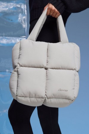 Oh Polly Arctic Quilted Puffer Bag Accessories Light Grey | NLUI-06958