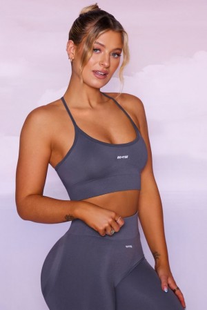 Oh Polly Circuit Sports Bra Sports Bras Grey | GCIQ-50139