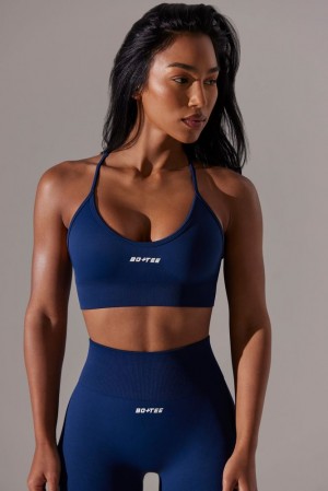 Oh Polly Constant Scoop Neck Multi Strap Sports Bra Sports Bras Navy | MVNH-83920