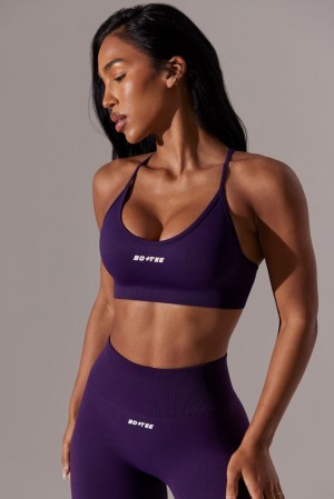 Oh Polly Constant Scoop Neck Multi Strap Sports Bra Sports Bras Purple | XASQ-94351