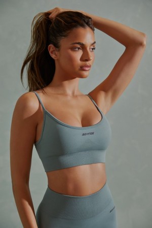 Oh Polly Determination Super Sculpt Scoop Neck Sports Bra Sports Bras Mineral Green | RBJO-02586