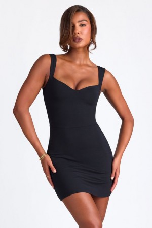 Oh Polly Dove Modal Sweetheart Neckline A-Line Mini Dress Mini Dress Black | NUWZ-65710