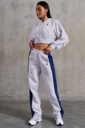 Oh Polly Elite Wide Leg Sweatpants Tracksuits Heather Grey | XJTC-74016