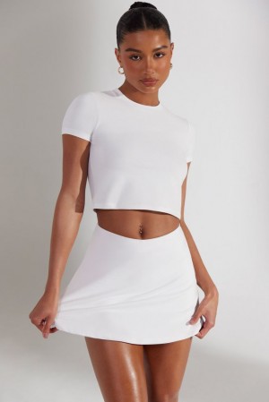 Oh Polly Foundation A-Line Mini Skort Skorts & Dresses White | BAIX-95074