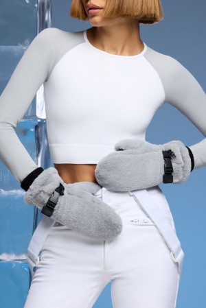 Oh Polly Frosty Ski Gloves Accessories Light Grey | XYWC-39054