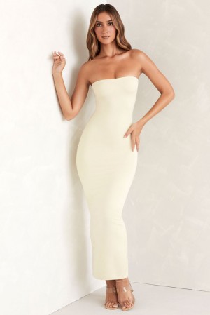 Oh Polly Kali Bandeau Maxi Dress Maxi Dress Ivory | BIWC-23175