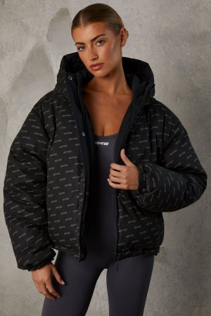 Oh Polly Layer Up Reversible Hooded Puffer Jacket Coats Black | MSRZ-69483