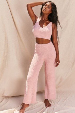 Oh Polly Let's Stay In Cosy V Neck Tank Top Loungewear And Home Blush | XIPD-81769