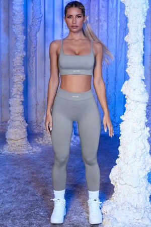 Oh Polly Off-Piste Seamless Full Length Leggings Gym Leggings Grey | YXBV-47395