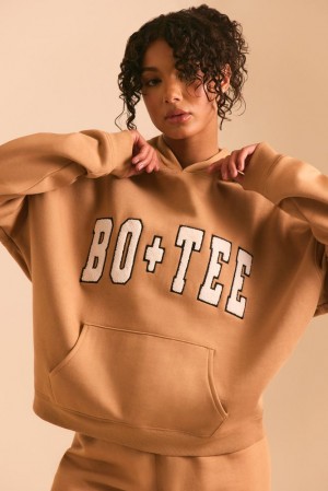 Oh Polly Off Duty Oversized Hoodie Sweatshirts Chestnut Brown | BPFK-02763