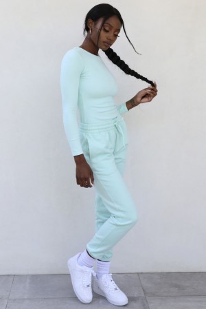 Oh Polly On The Run Classic Joggers Pants Mint | CVYZ-50231