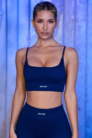 Oh Polly Optimum Strappy Sports Bra Sports Bras Navy | TXAZ-48210