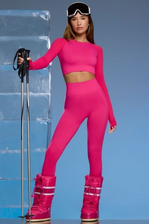 Oh Polly Piste Petite Super Sculpt Base Layer Leggings Leggings Fuchsia Pink | BHAI-70938