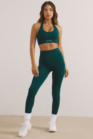 Oh Polly Power High Waist Define Luxe Leggings Gym Leggings Jade Green | JHFZ-09461