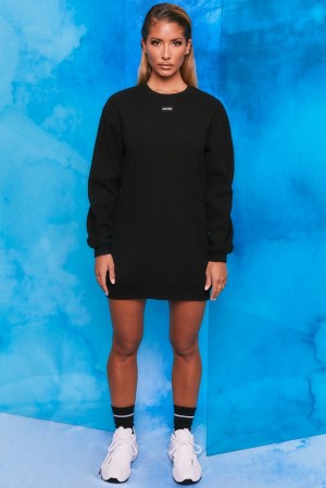 Oh Polly Recover Ribbed Longline Sweatshirt Sweatshirts Black | YUXS-85132