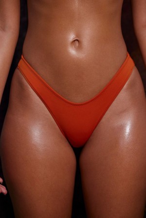 Oh Polly Signature Swim Hipster Bikini Bottoms Bikini Bottoms Sunset Orange | PSNV-27864