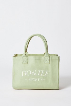 Oh Polly Sport Small Canvas Tote Bag Accessories Lime Green | TUOE-68079