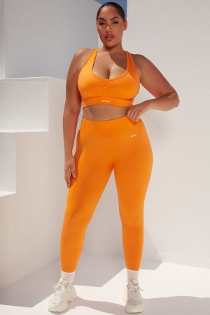 Oh Polly Surge Curved Waist Seamless Leggings Leggings Orange | PIZN-38754