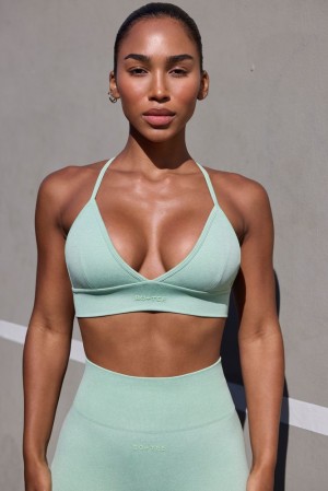 Oh Polly Tempo Super Sculpt Seamless Triangle Sports Bra Sports Bras Pistachio | PWSU-86217