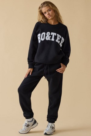 Oh Polly Ultimate Petite Mid-Rise Joggers Pants Black | EWST-45361