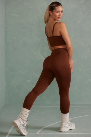 Oh Polly Vitality Petite Super Sculpt Full Length Leggings Leggings Copper Brown | NIHD-13695