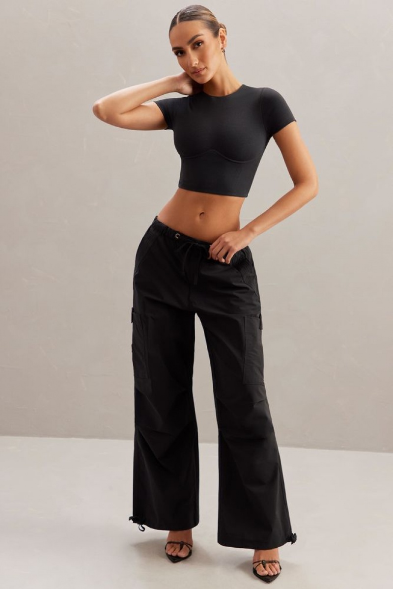 Oh Polly Aara Monowire Crop Top Womens Tops Black | QBOP-80413