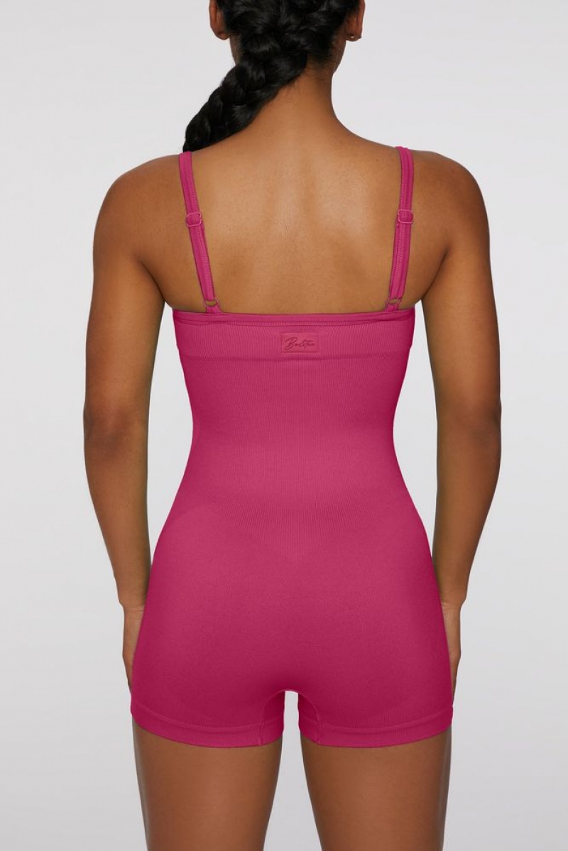 Oh Polly Ambitious Scoop Neck Unitard Bo+Tee Unitards Dark Pink | ZUDM-09632