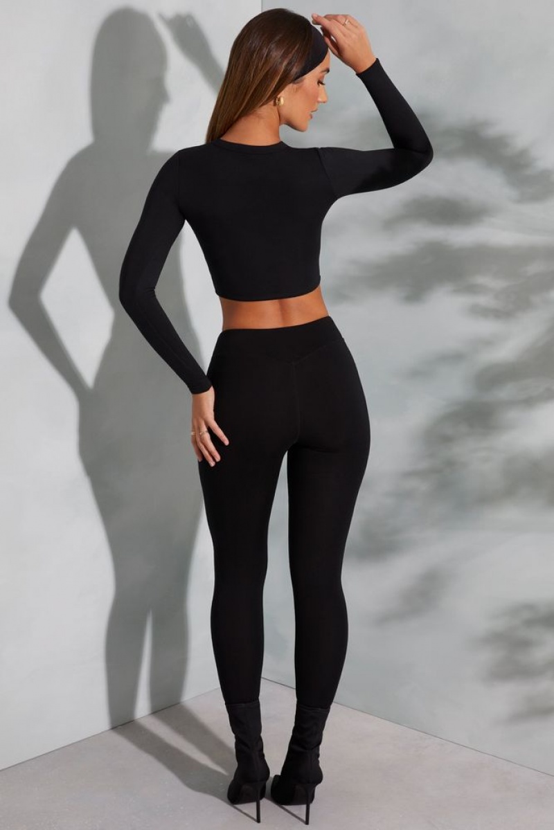 Oh Polly Camden Tall High Waist Leggings Leggings Black | KYRU-96318