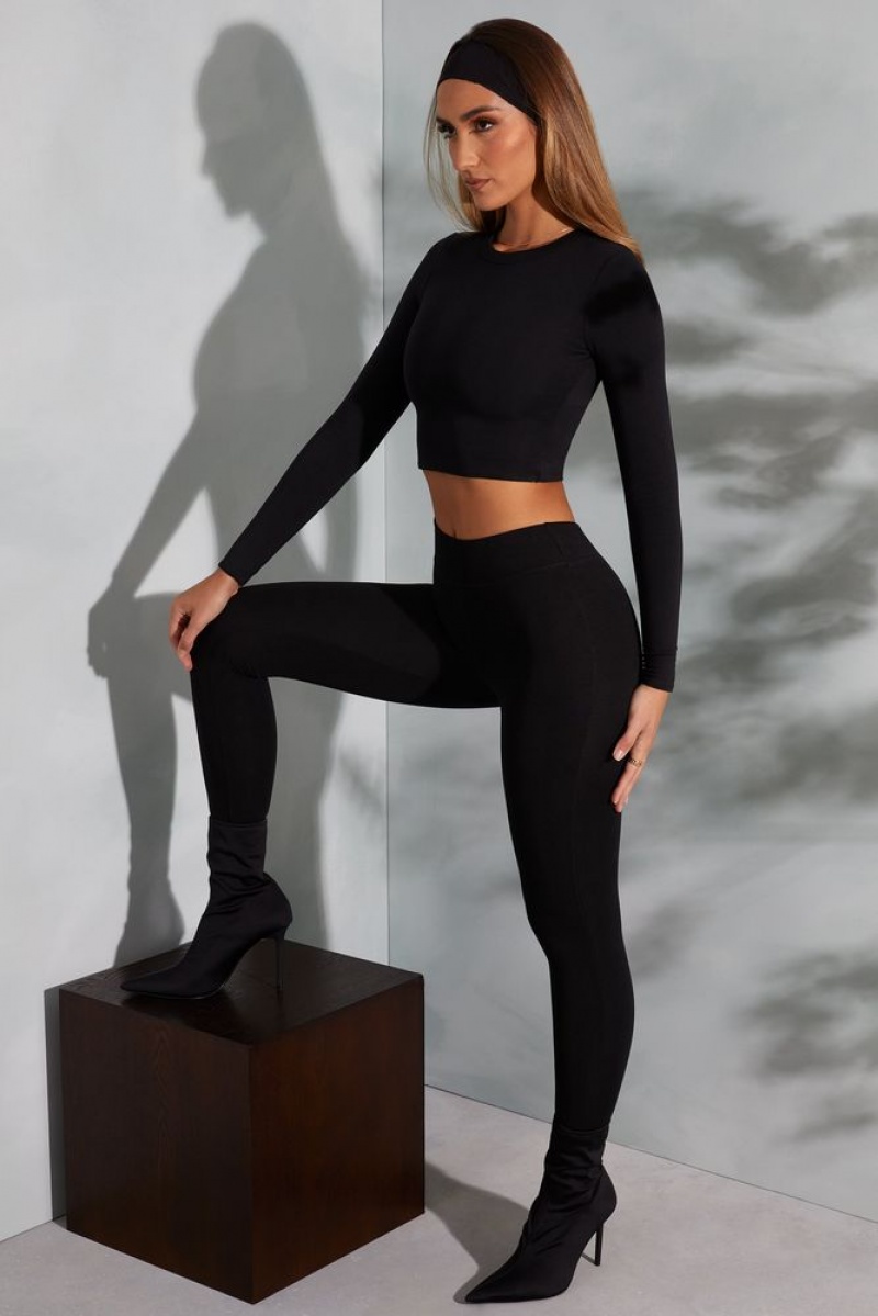 Oh Polly Camden Tall High Waist Leggings Leggings Black | KYRU-96318