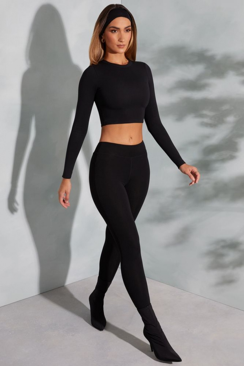 Oh Polly Camden Tall High Waist Leggings Leggings Black | KYRU-96318