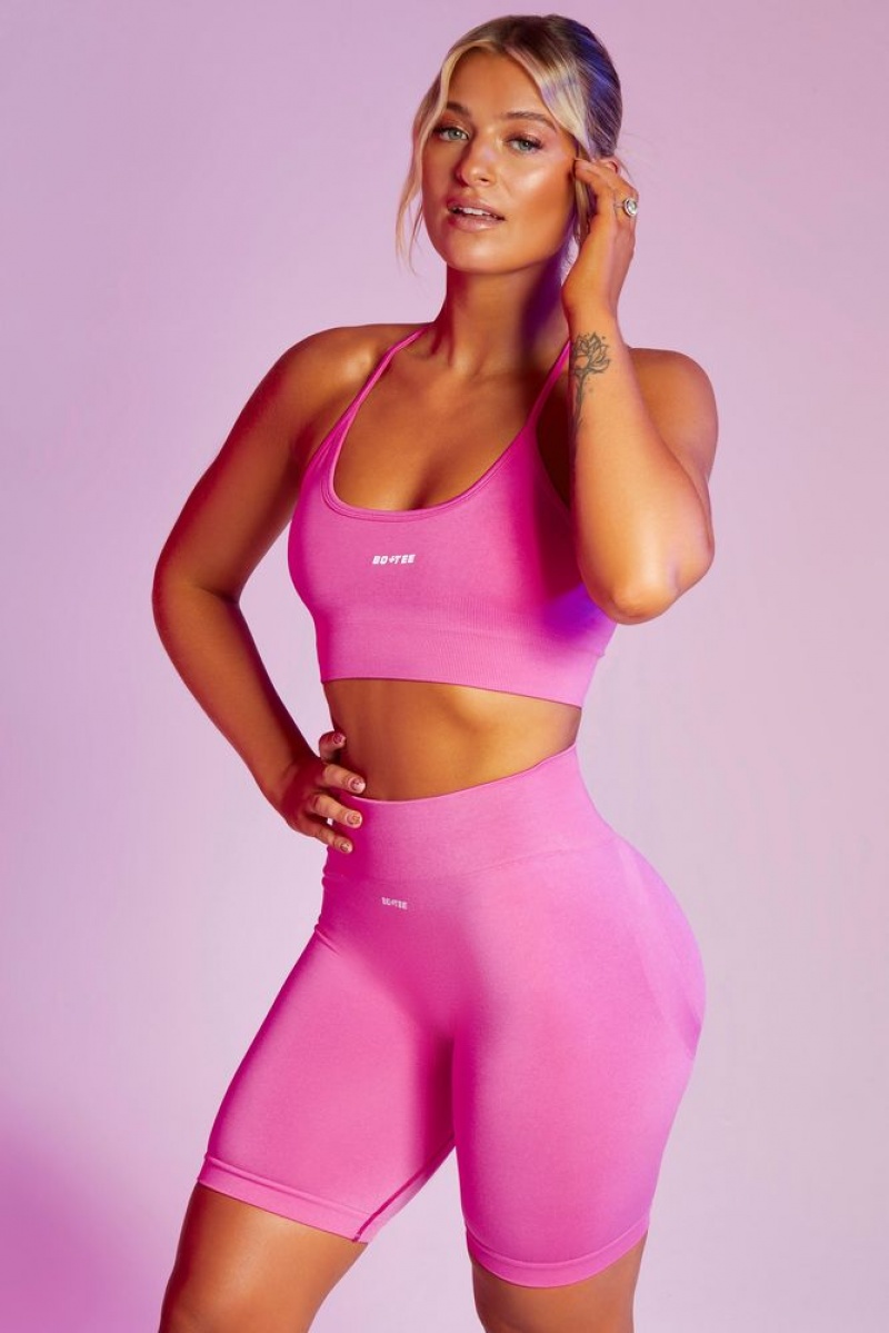 Oh Polly Change The Game Seamless High Waist Biker Shorts Leggings Pink | ACDF-60348