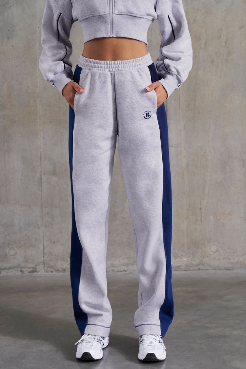 Oh Polly Elite Petite Wide Leg Sweatpants Pants Heather Grey | HVEP-05198