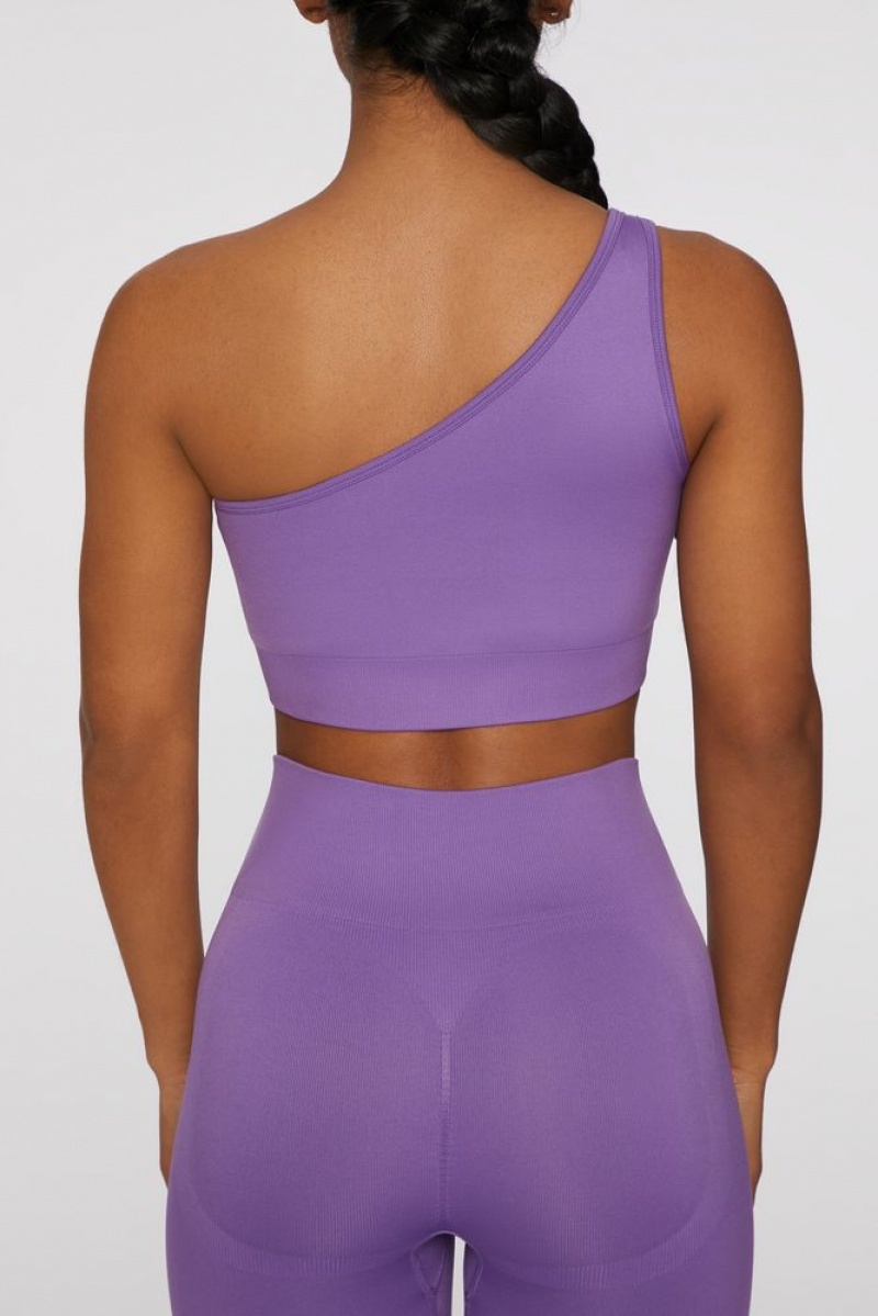 Oh Polly Empowered Asymmetric Crop Top Bo+Tee Tops Purple | JVWO-17830