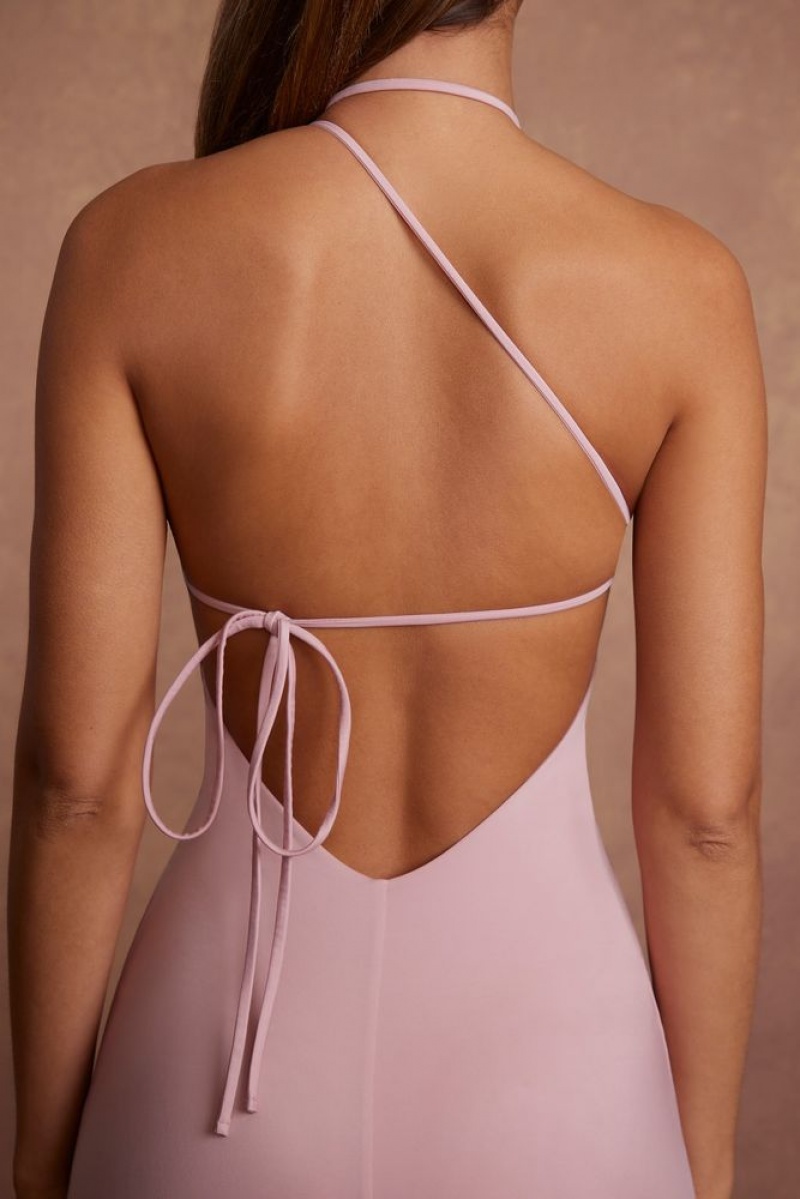 Oh Polly Florenza High Neck Backless Midaxi Dress Midaxi Dress Mauve | VBML-63041