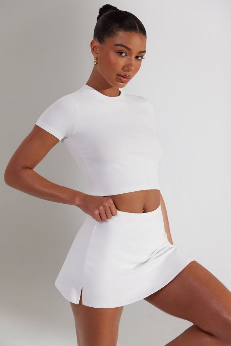 Oh Polly Foundation A-Line Mini Skort Skorts & Dresses White | BAIX-95074