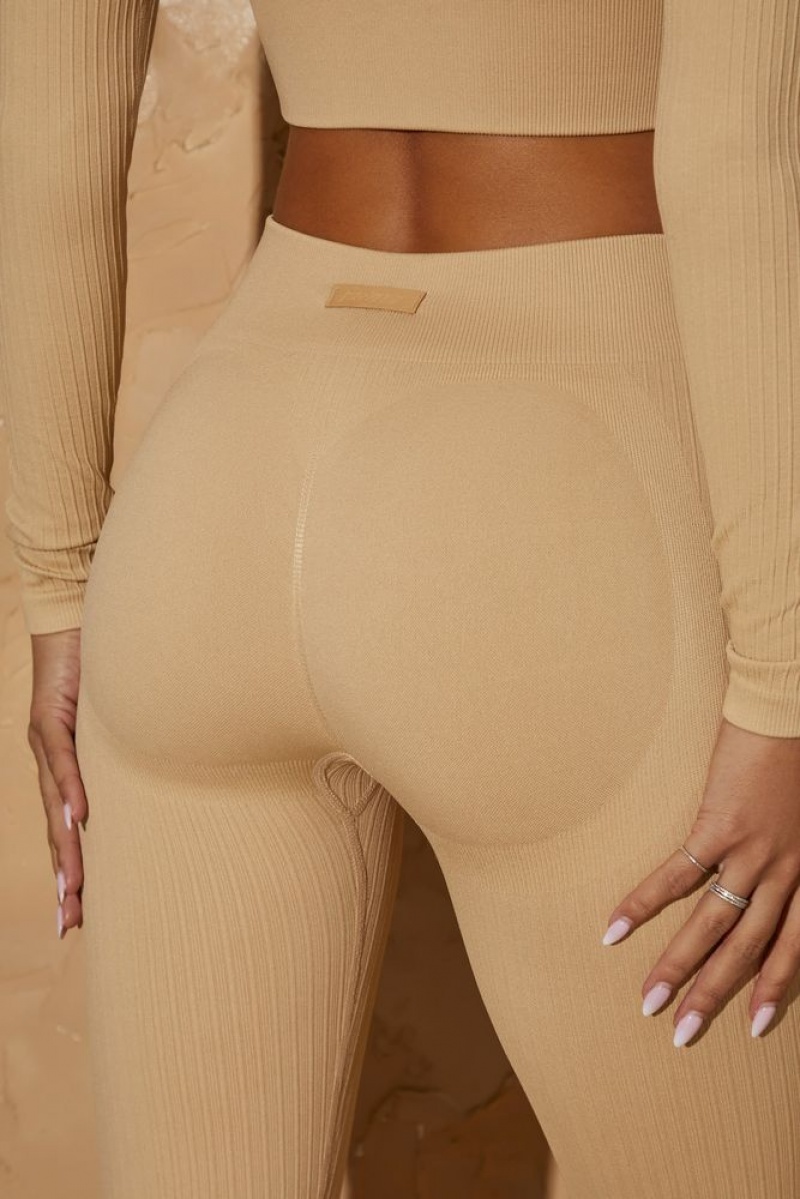 Oh Polly In Training Seamless Leggings Leggings Beige | GNJP-84027