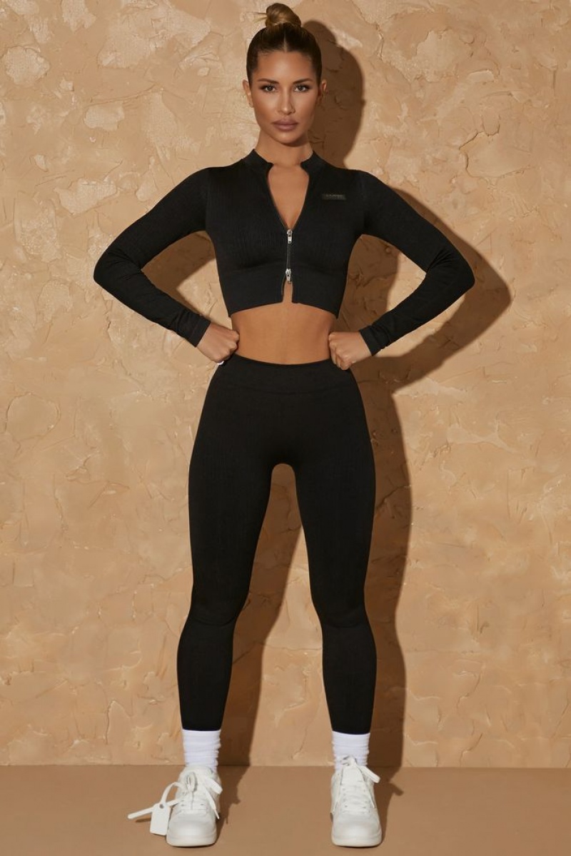 Oh Polly In Training Seamless Leggings Leggings Black | QPIV-38946