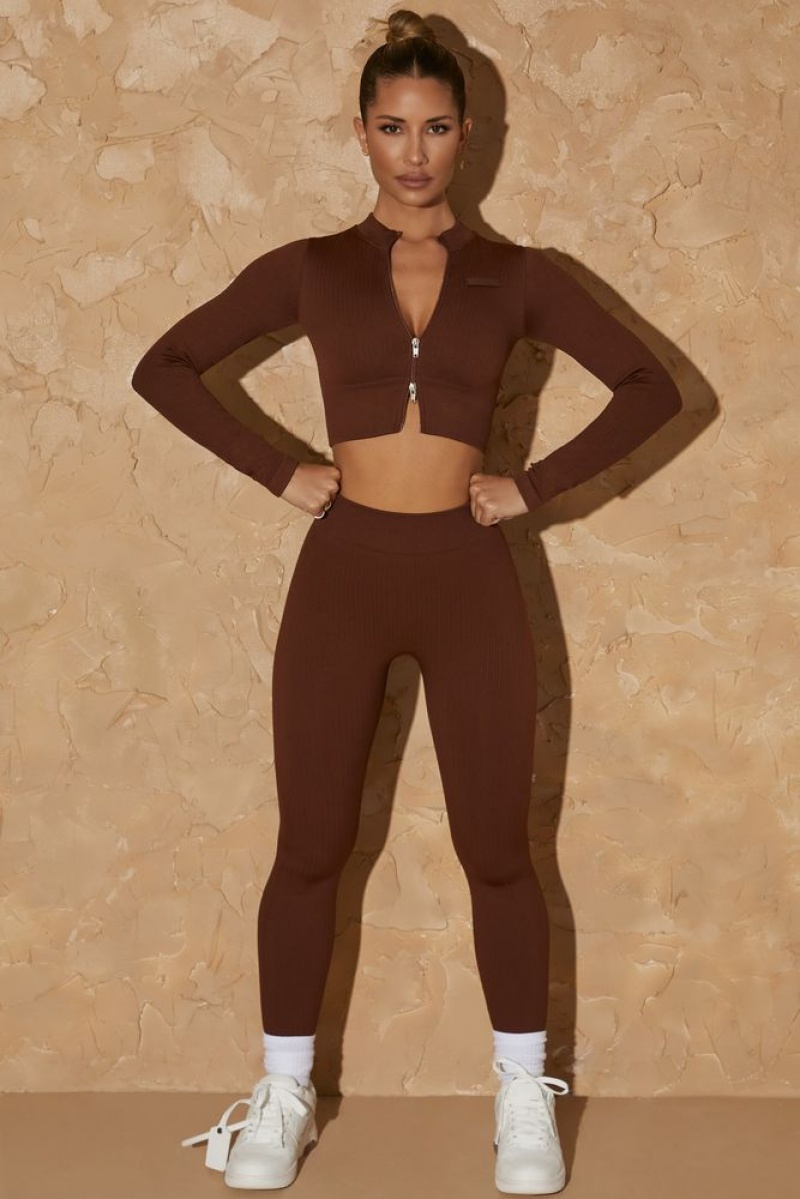 Oh Polly In Training Seamless Leggings Leggings Warm Brown | EFQS-70152