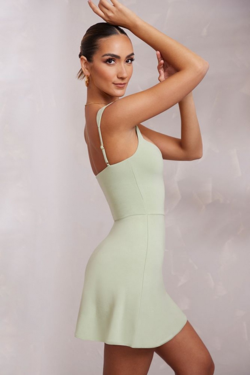 Oh Polly Jolie Sweetheart Neckline Mini Dress Mini Dress Sage | WKRJ-68352