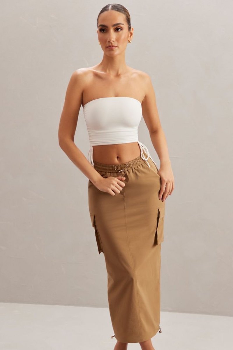 Oh Polly Kirra Cargo Maxi Skirt Skirts Tan | WETV-68915