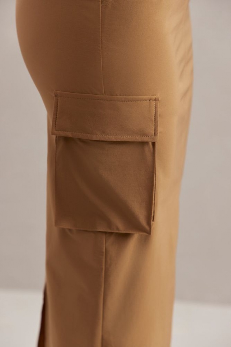 Oh Polly Kirra Cargo Maxi Skirt Skirts Tan | WETV-68915