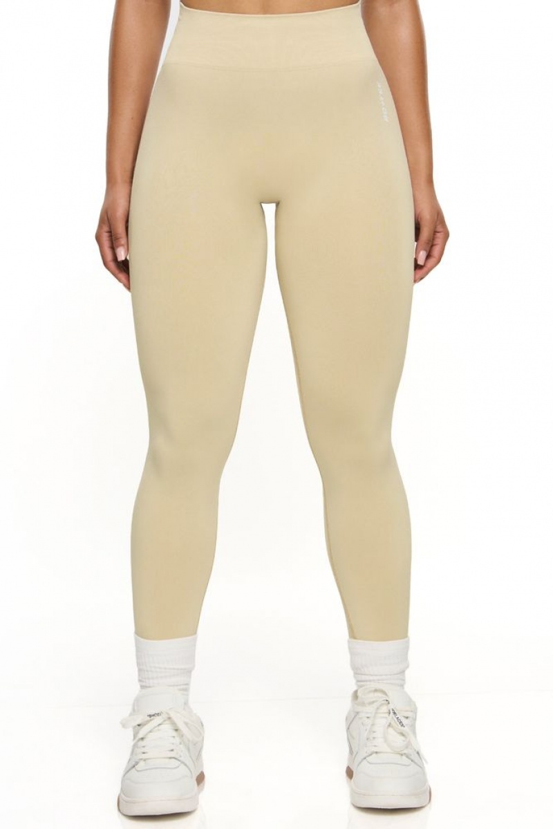 Oh Polly Motivation High Waist Seamless Leggings Leggings Beige | VBOP-04269