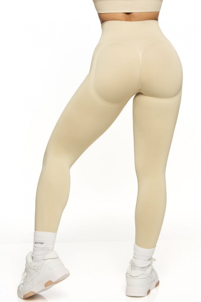 Oh Polly Motivation High Waist Seamless Leggings Leggings Beige | VBOP-04269