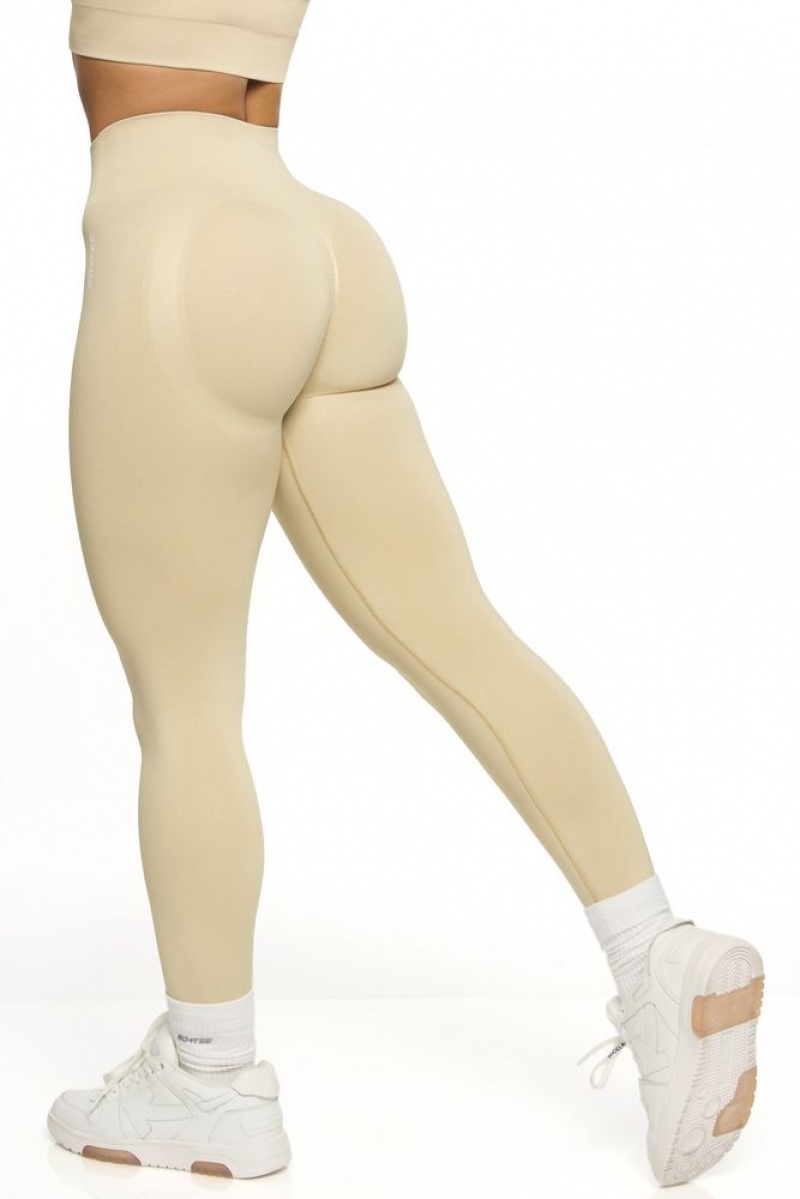 Oh Polly Motivation High Waist Seamless Leggings Leggings Beige | VBOP-04269