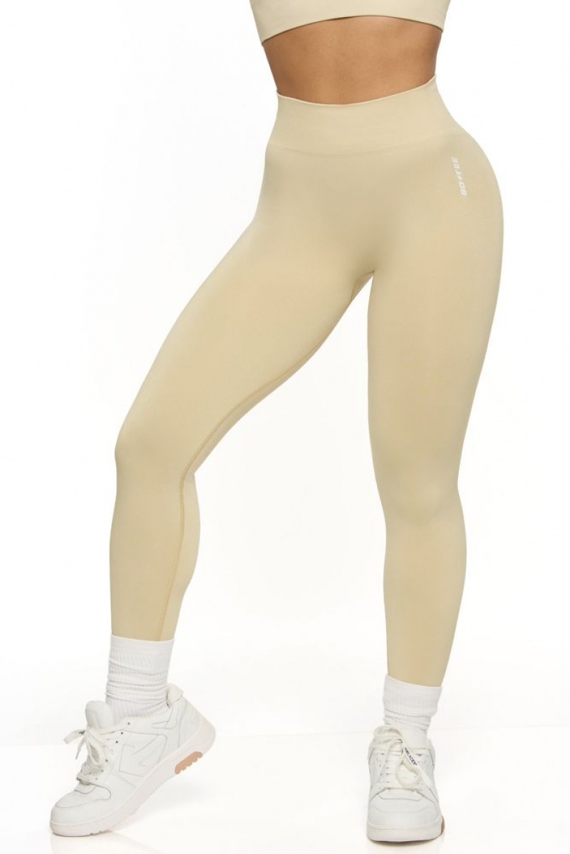 Oh Polly Motivation High Waist Seamless Leggings Leggings Beige | VBOP-04269