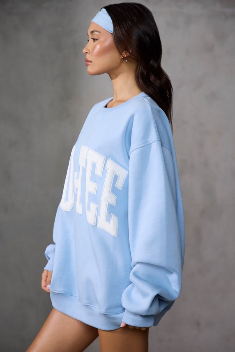 Oh Polly New Staples Oversized Sweatshirt Sweatshirts Sky Blue | VOFY-84672