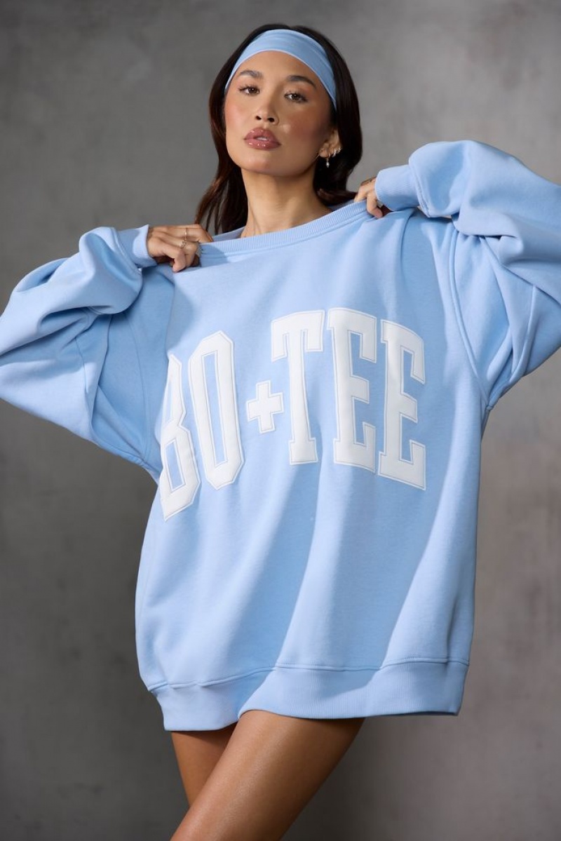 Oh Polly New Staples Oversized Sweatshirt Sweatshirts Sky Blue | VOFY-84672