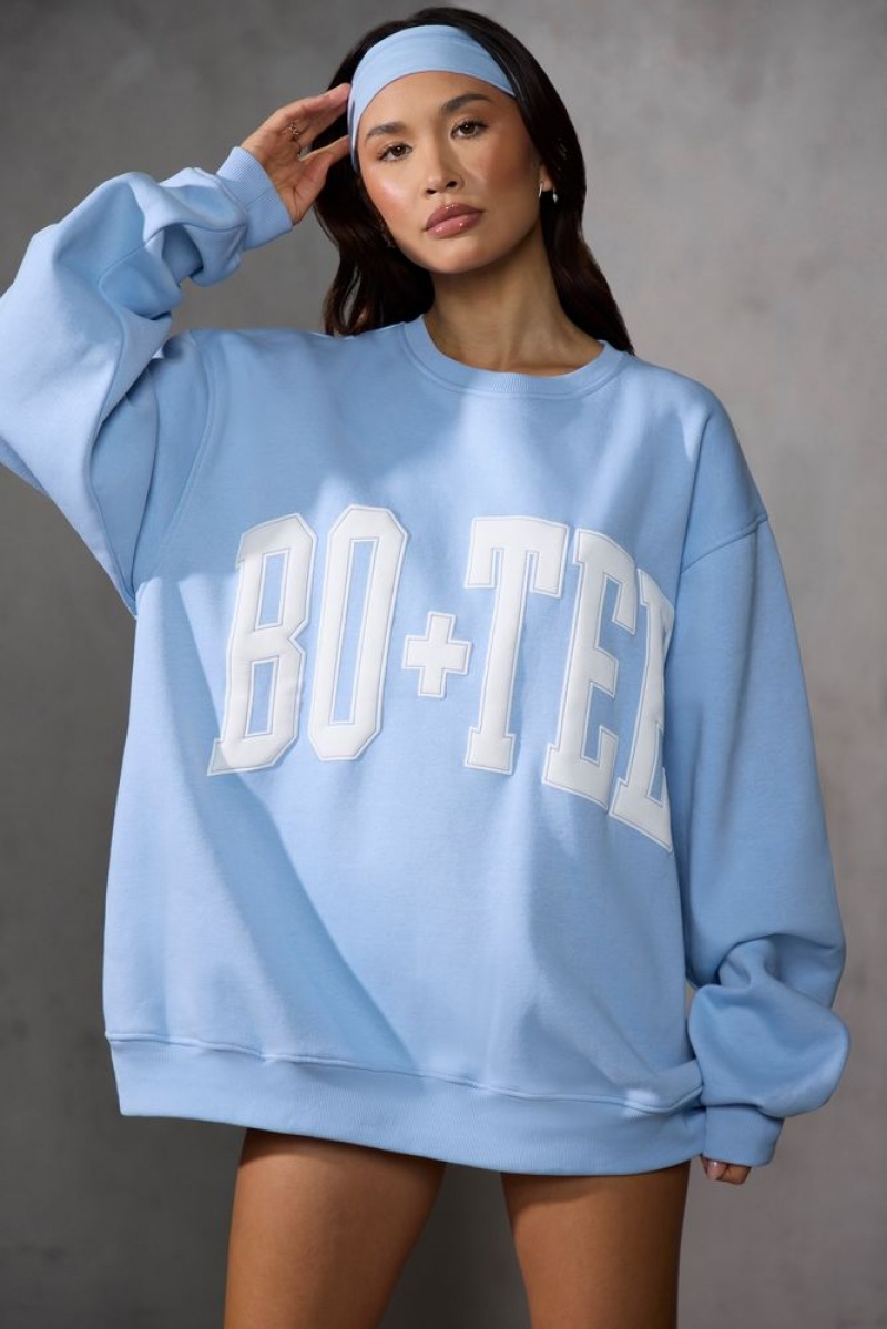 Oh Polly New Staples Oversized Sweatshirt Sweatshirts Sky Blue | VOFY-84672