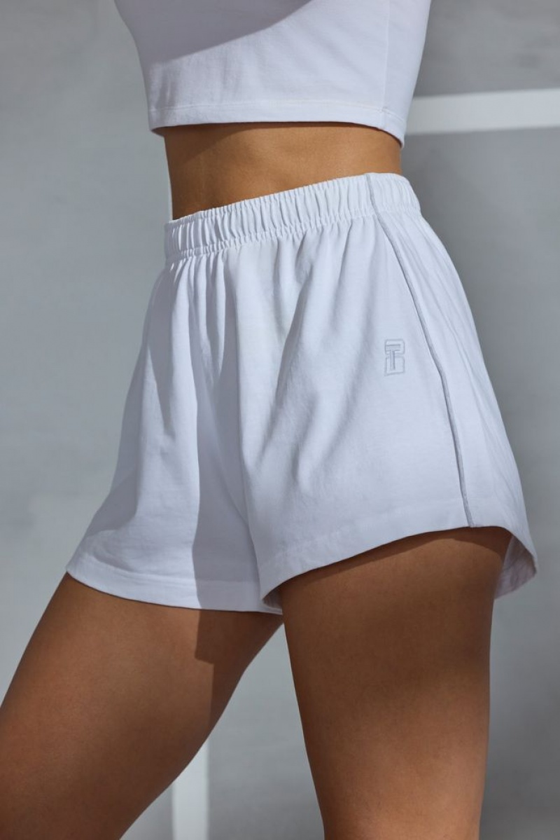 Oh Polly On Track Piped Detail Mini Sweat Shorts Shorts White | ERLM-75189